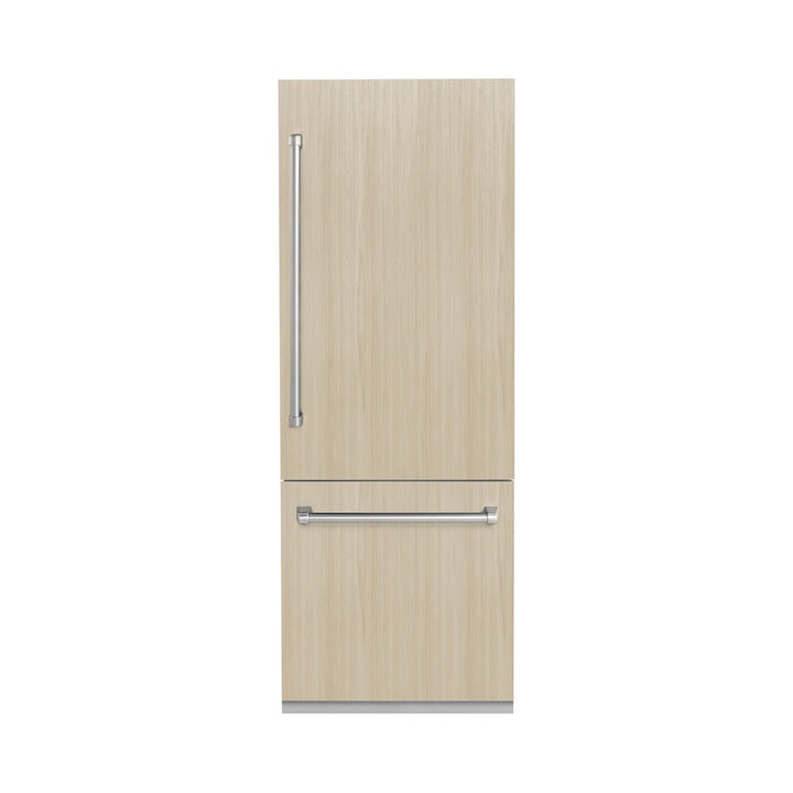 ZLINE 30 in. 16.1 cu. ft. Panel Ready Built-In Bottom Freezer Refrigerator with Water Dispenser and Ice Maker with Graphite Gray Interior, Open Box-Excellent Condition