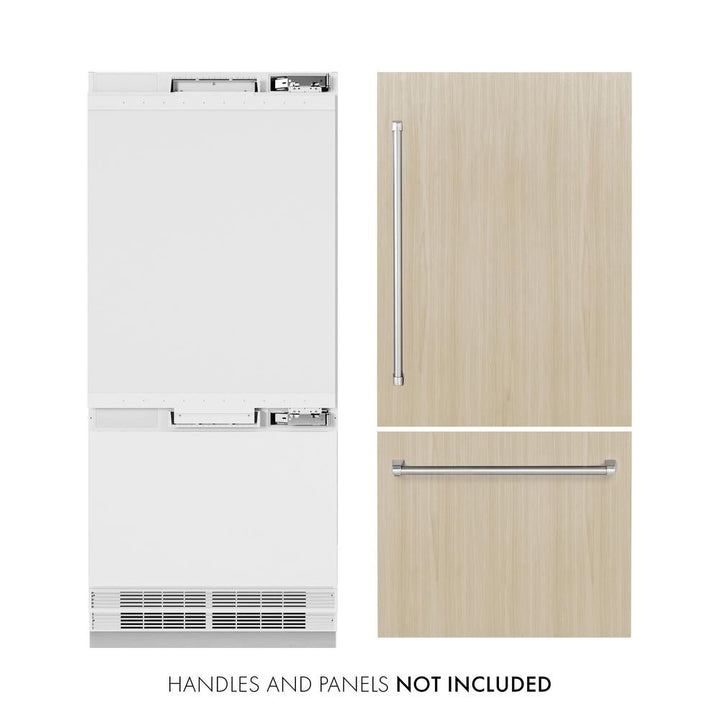 ZLINE 36 in. 19.8 cu. ft. Built-In Bottom Freezer Refrigerator with Water Dispenser and Ice Maker in Stainless Steel