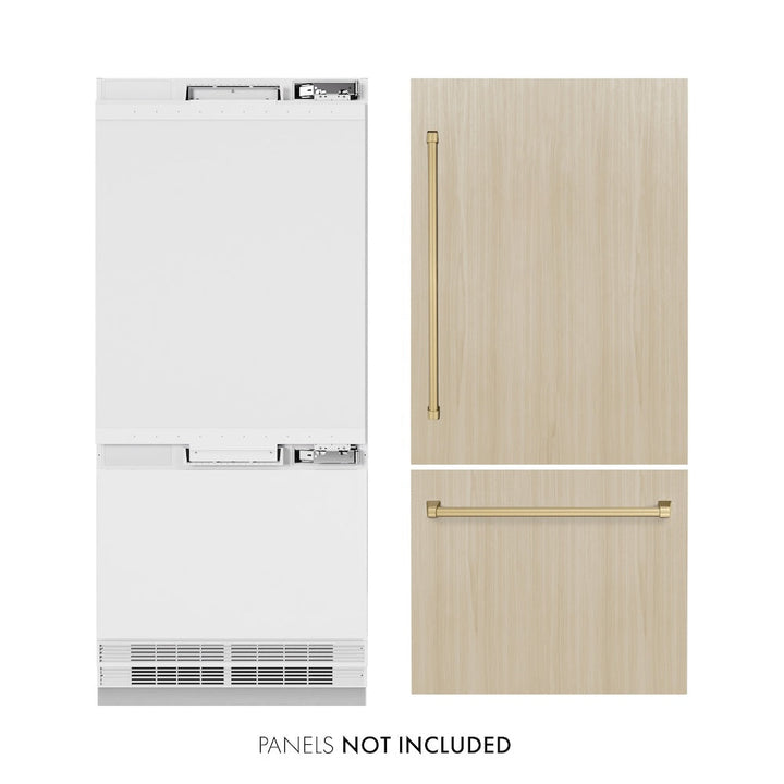 ZLINE 36 in. 19.8 cu. ft. Built-In Bottom Freezer Refrigerator with Water Dispenser and Ice Maker in Stainless Steel