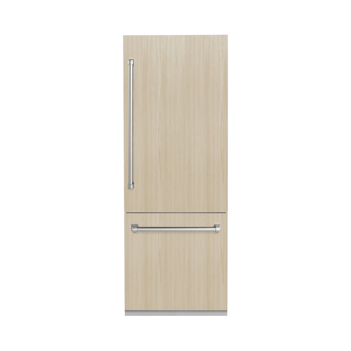 ZLINE 30 in. 16.1 cu. ft. Panel Ready Built-In Bottom Freezer Refrigerator with Water Dispenser and Ice Maker, Open Box-Excellent Condition