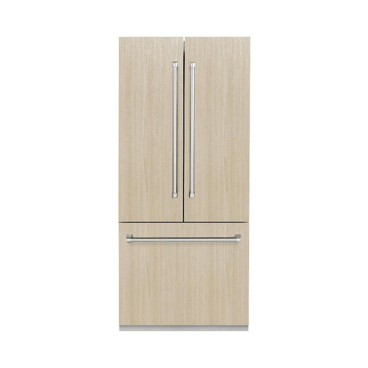 ZLINE 36 in. 19.6 cu. ft. Panel Ready French Door Built-In Bottom Freezer Refrigerator with Water Dispenser and Ice Maker (RBIV-36)