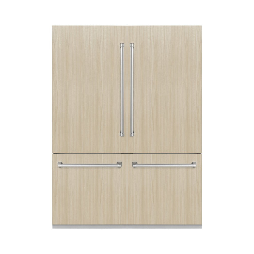 ZLINE 60 in. 32.2 cu. ft. Panel Ready French Door Built-In Bottom Freezer Refrigerator with Water Dispensers and Ice Makers (RBIV-60)