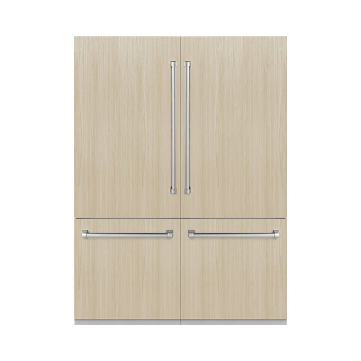ZLINE 60 in. 32.2 cu. ft. Panel Ready French Door Built-In Bottom Freezer Refrigerator with Water Dispensers and Ice Makers (RBIV-60)