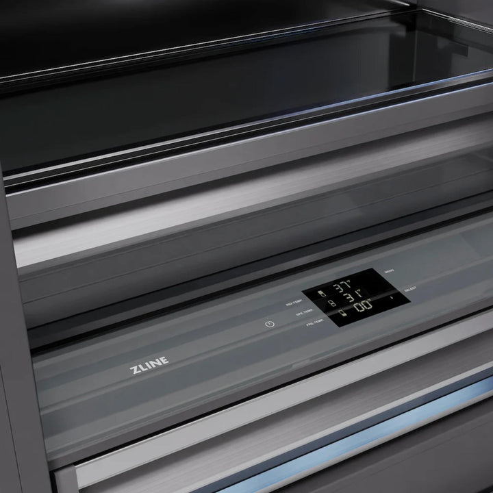 ZLINE 72" Built-In French Door Bottom Freezer Refrigerator with Water Dispensers and Ice Makers in Satin Stainless Steel