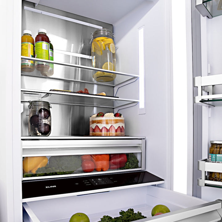 ZLINE 30 in. 16.1 cu. ft. Built-In Bottom Freezer Refrigerator with Water Dispenser and Ice Maker in Satin Stainless Steel (RBIV-SN-30)