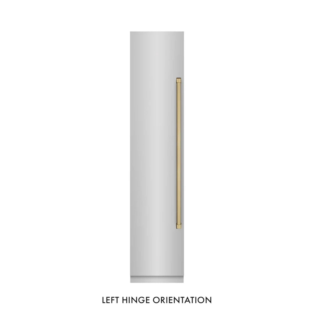 ZLINE Autograph Edition 18-Inch Left Hinge Column Freezer in Stainless Steel with Graphite Gray Interior and Champagne Bronze Accents