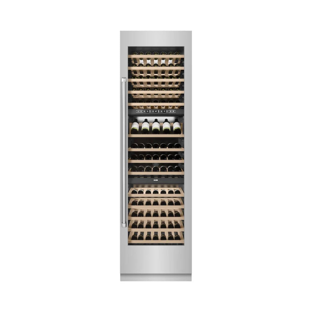 ZLINE 24-Inch Triple Zone 100 Bottle Column Wine Cooler in Stainless Steel