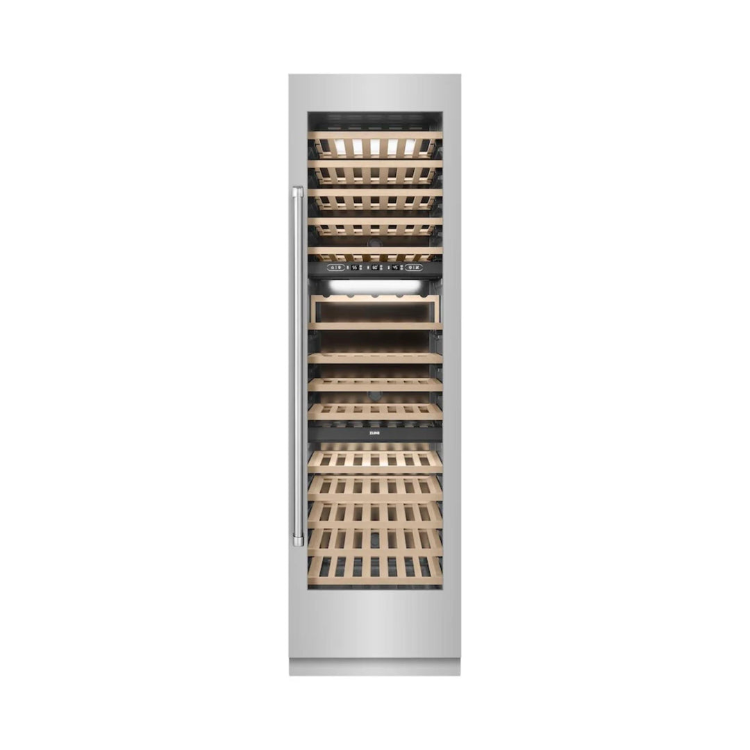 ZLINE 24-Inch Triple Zone 100 Bottle Column Wine Cooler in Stainless Steel