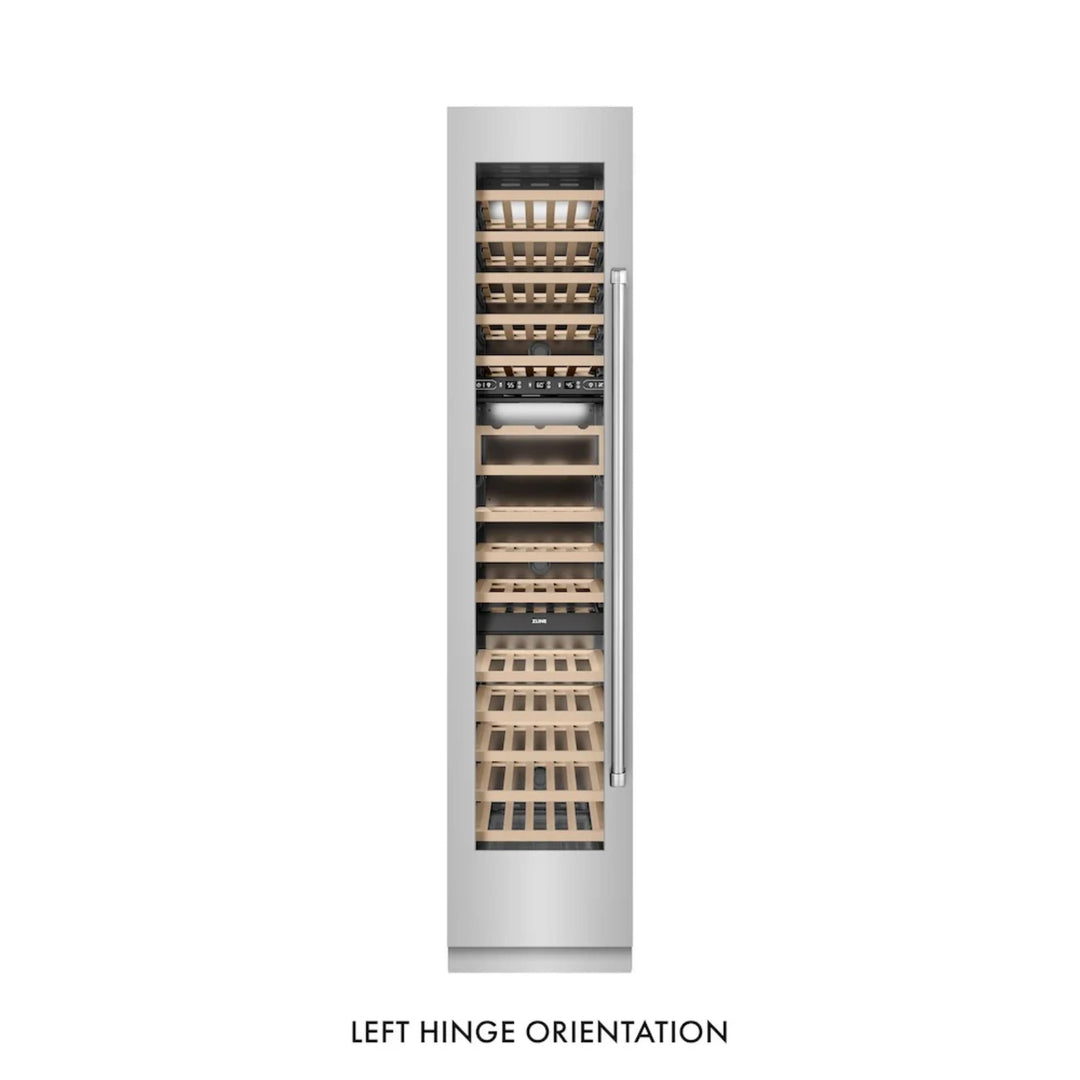 ZLINE 18-Inch 9.0 Cu. Ft. Triple Zone Panel Ready Left Hinge Column Wine Cooler in Stainless Steel