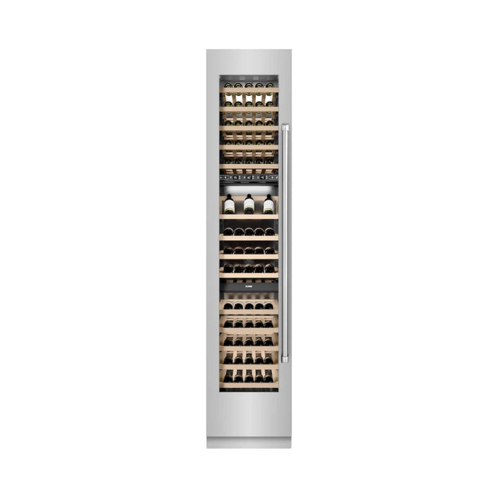 ZLINE 18-Inch 9.0 Cu. Ft. Triple Zone Panel Ready Left Hinge Column Wine Cooler in Stainless Steel