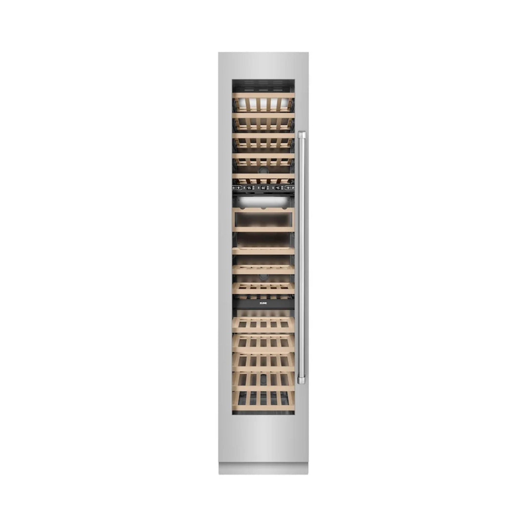 ZLINE 18-Inch 9.0 Cu. Ft. Triple Zone Panel Ready Left Hinge Column Wine Cooler in Stainless Steel