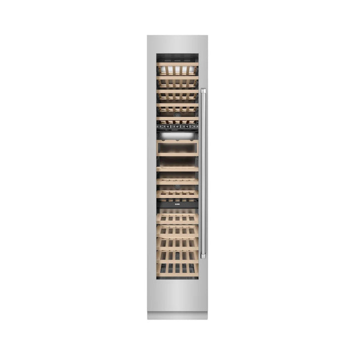 ZLINE 18-Inch 9.0 Cu. Ft. Triple Zone Panel Ready Left Hinge Column Wine Cooler in Stainless Steel