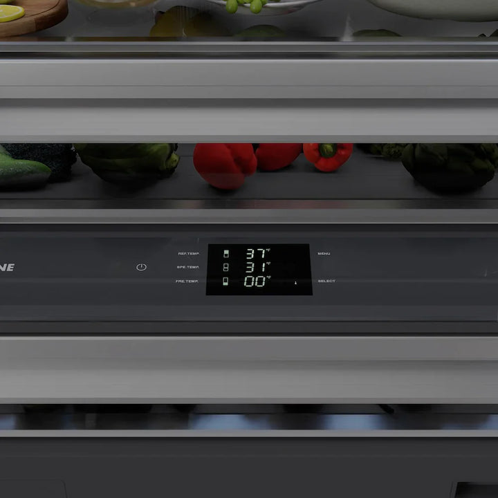 ZLINE Built-In 72-in Bottom Freezer Refrigerators with Graphite Gray Interior