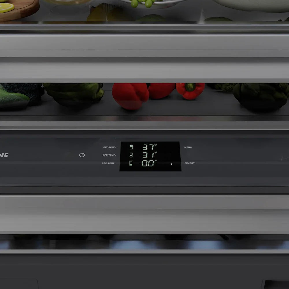 ZLINE Built-In 36-in Bottom Freezer Refrigerators with Graphite Gray Interior