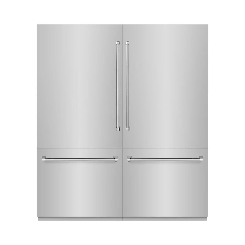 ZLINE Built-In 72-in Bottom Freezer Refrigerators with Graphite Gray Interior