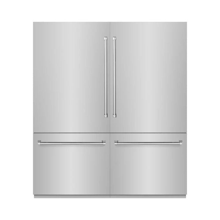 ZLINE Built-In 72-in Bottom Freezer Refrigerators with Graphite Gray Interior