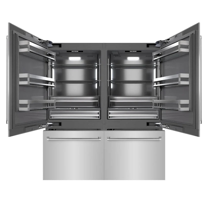 ZLINE Built-In 72-in Bottom Freezer Refrigerators with Graphite Gray Interior
