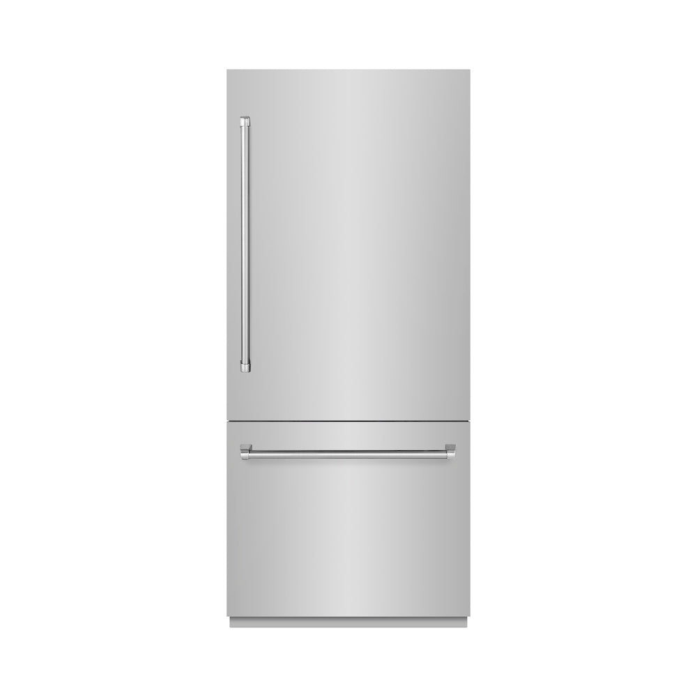ZLINE 36 in. 19.8 cu. ft. Built-In Bottom Freezer Refrigerator with Water Dispenser and Ice Maker in Stainless Steel