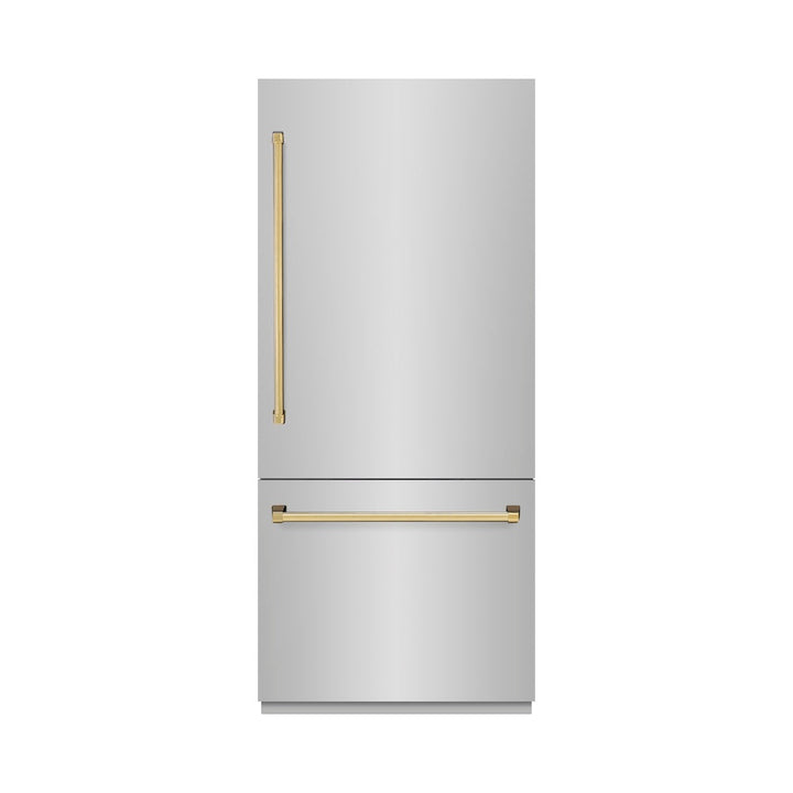 ZLINE 36 in. 19.8 cu. ft. Built-In Bottom Freezer Refrigerator with Water Dispenser and Ice Maker in Stainless Steel