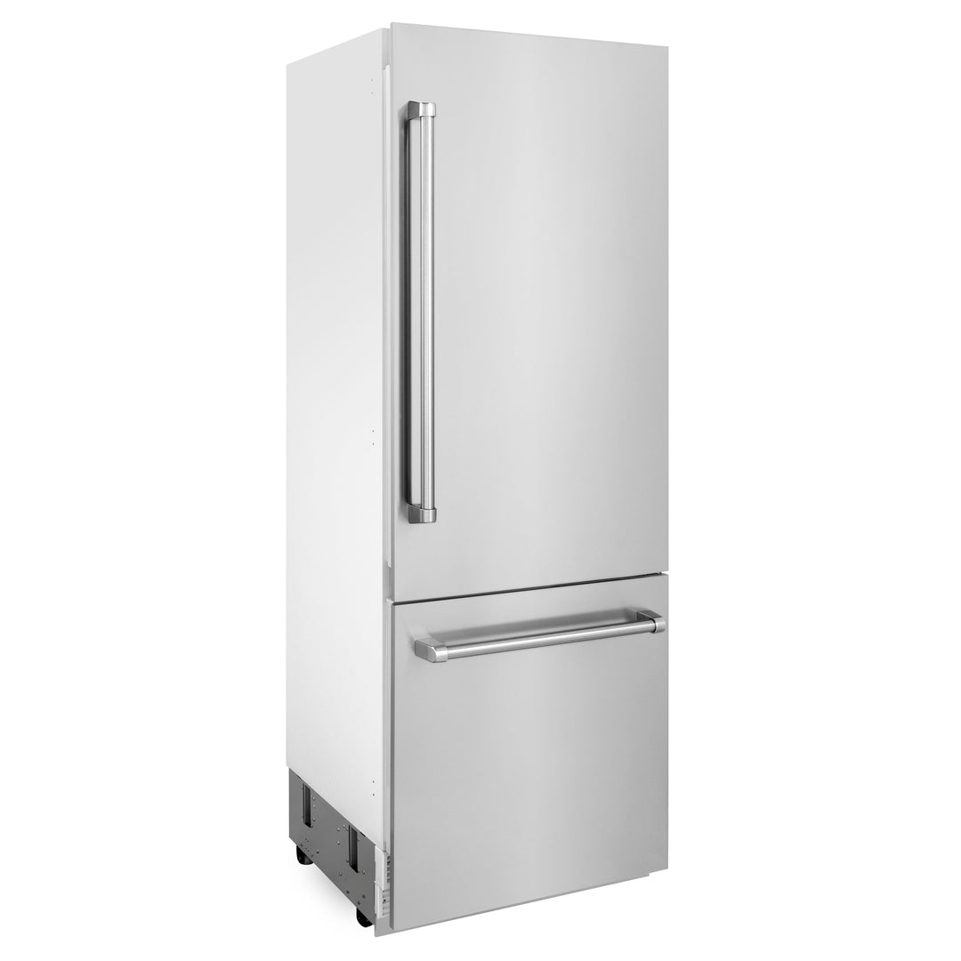 ZLINE 30 In. 16.1 cu. ft. Built-In 2-Door Bottom Freezer Refrigerator with Internal Water and Ice Dispenser in Stainless Steel, RBIV-304-30