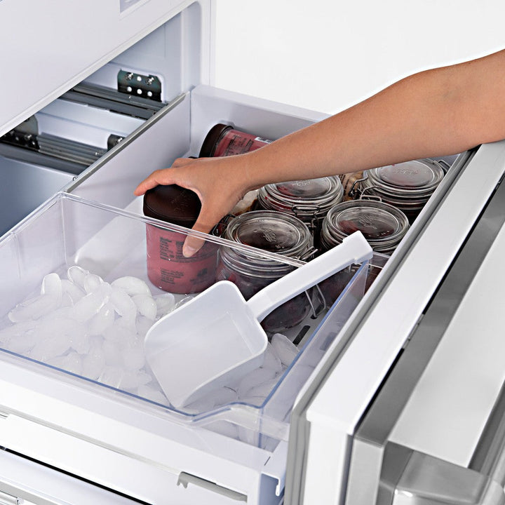 ZLINE 60 in. 32.2 cu. ft. French Door Built-In Bottom Freezer Refrigerator with Water Dispensers and Ice Makers in Stainless Steel (RBIV-304-60)
