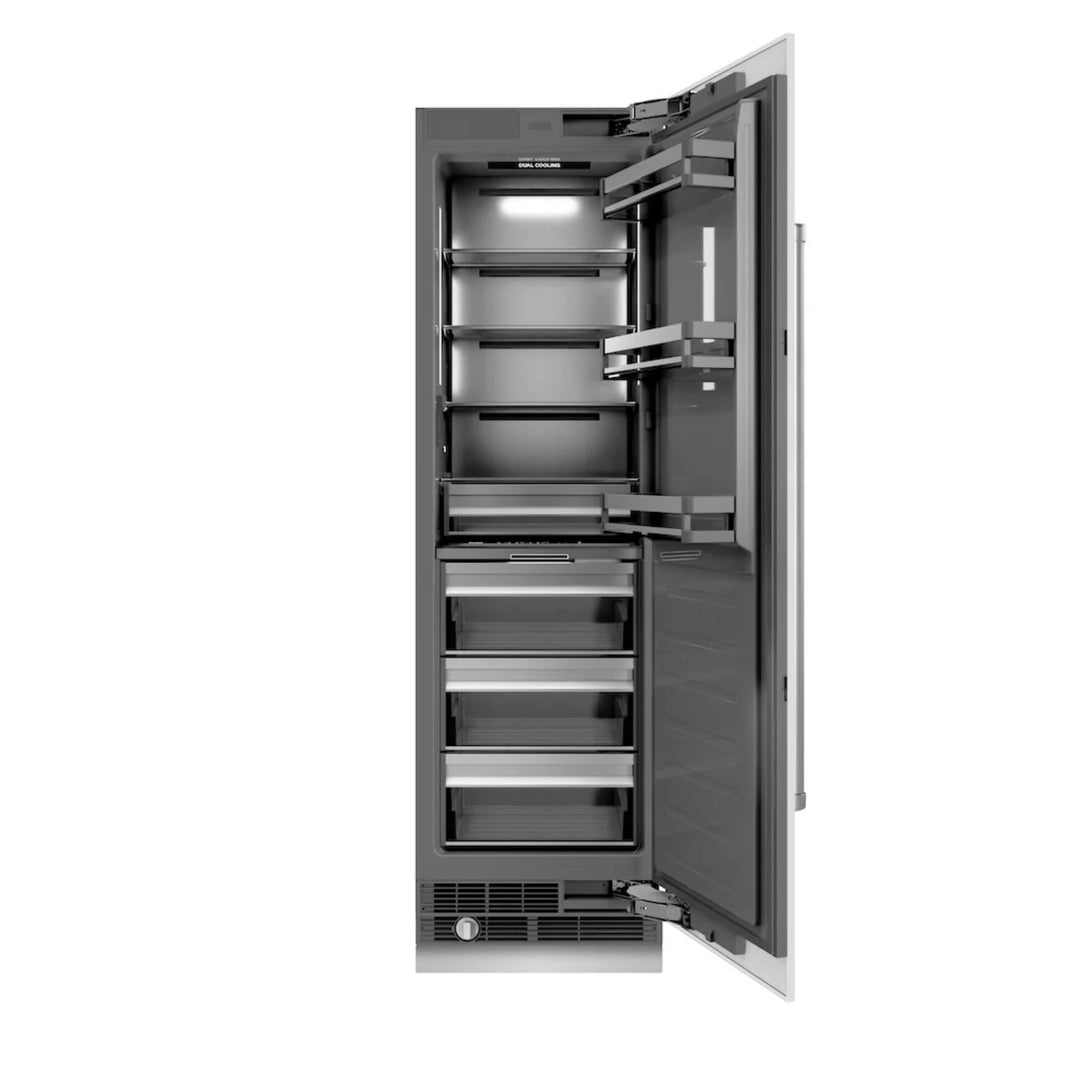ZLINE 24-Inch Column Refrigerator in White Matte with Graphite Gray Interior