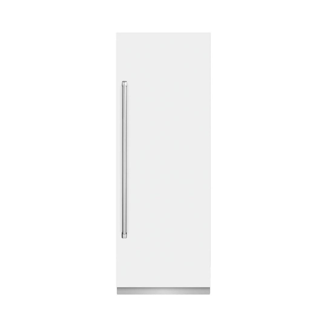 ZLINE 30-Inch Column Refrigerator in White Matte with Graphite Gray Interior
