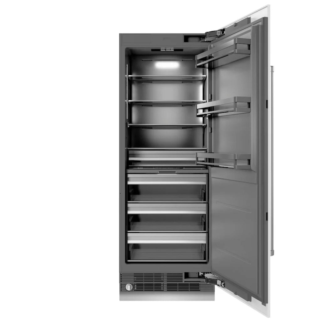ZLINE 30-Inch Column Refrigerator in White Matte with Graphite Gray Interior