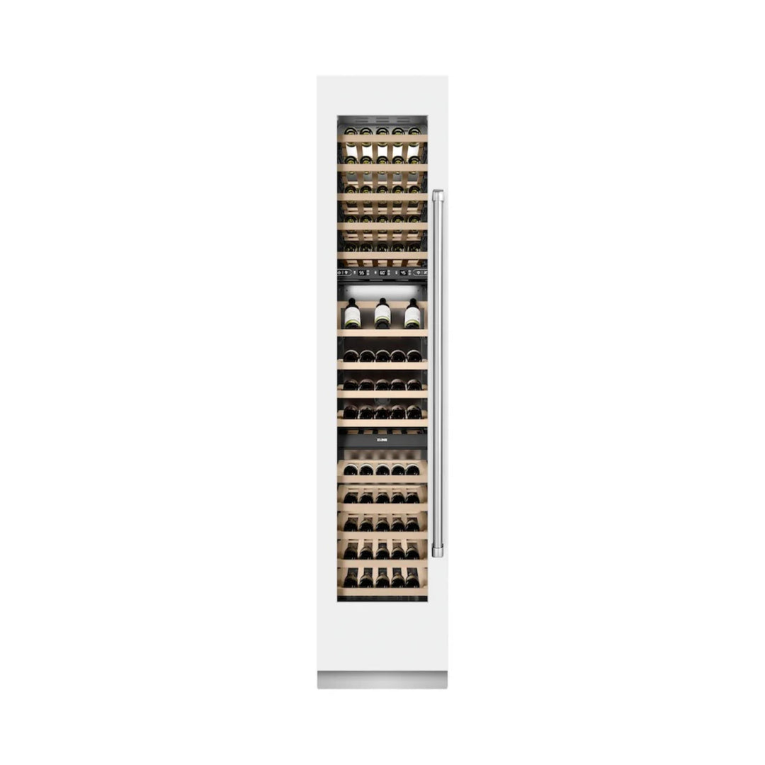 ZLINE 18-Inch 9.0 Cu. Ft. Triple Zone Left Hinge Column Wine Cooler in White Matte