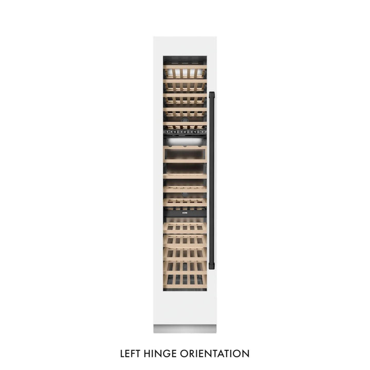 ZLINE 18-Inch 9.0 Cu. Ft. Autograph Edition Triple Zone Panel Ready Right Hinge Column Wine Cooler in White Matte with Matte Black Accents