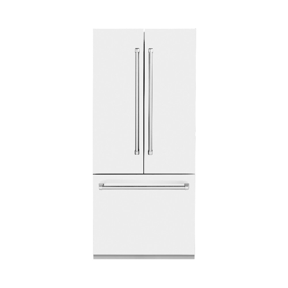 ZLINE 36 in. 19.6 cu. ft. French Door Built-In Bottom Freezer Refrigerator with Water Dispenser and Ice Maker in Stainless Steel