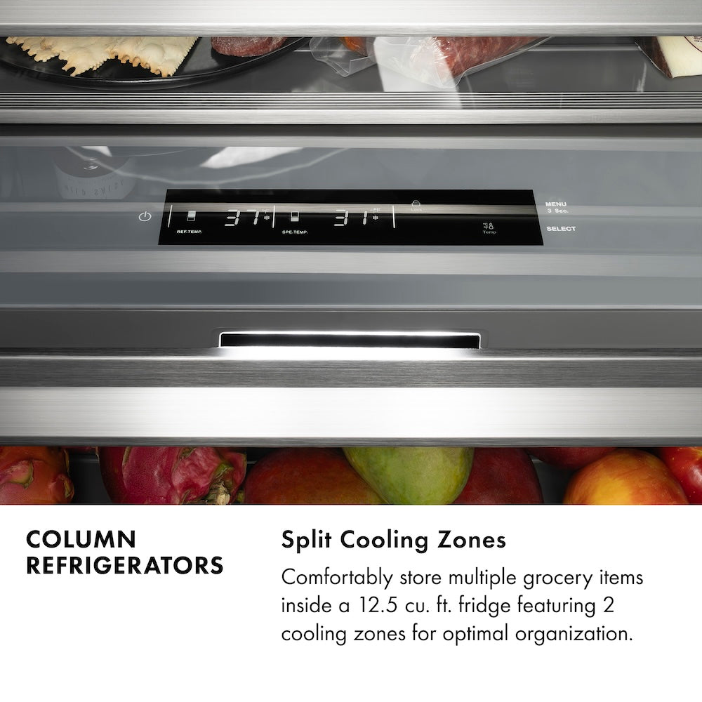 ZLINE 24 in. 12.5 cu. ft. Panel Ready Column Refrigerator with Graphite Gray Interior, Open Box-Excellent Condition