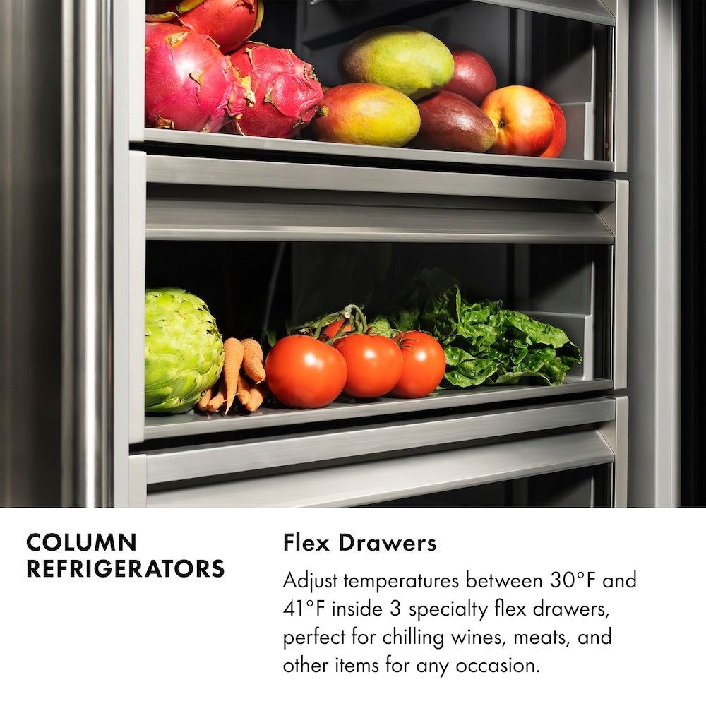 ZLINE 30 in. 16.7 cu. ft. Panel Ready Column Refrigerator with Graphite Gray Interior, Open Box-Excellent Condition