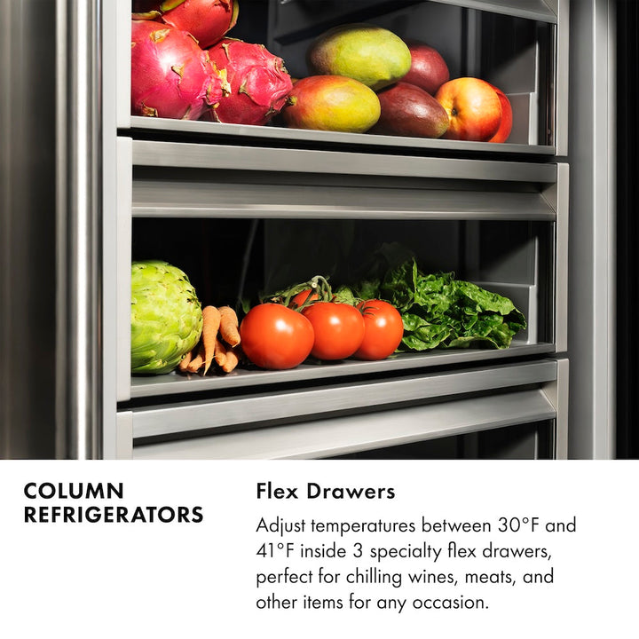 ZLINE 30 in. 16.7 cu. ft. Panel Ready Column Refrigerator with Graphite Gray Interior, Open Box-Excellent Condition