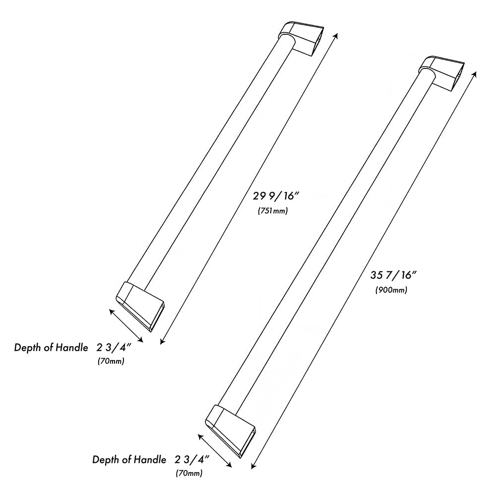 ZLINE 36 in. Built-In Refrigerator Helix Handles (Set of 3) in Black Stainless Steel (RBIVHZ-K-BS-36)