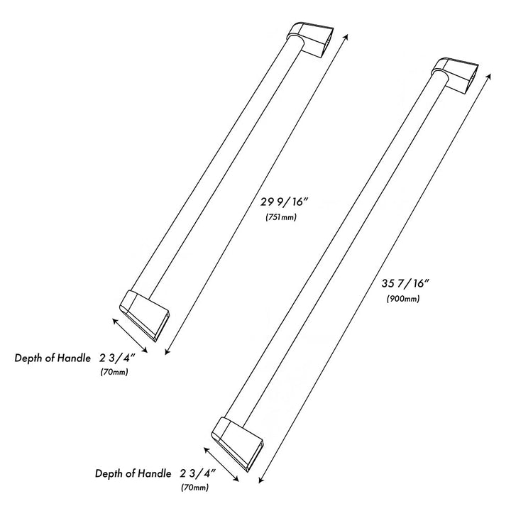 ZLINE 36 in. Built-In Refrigerator Helix Handles (Set of 3) in Black Stainless Steel (RBIVHZ-K-BS-36)