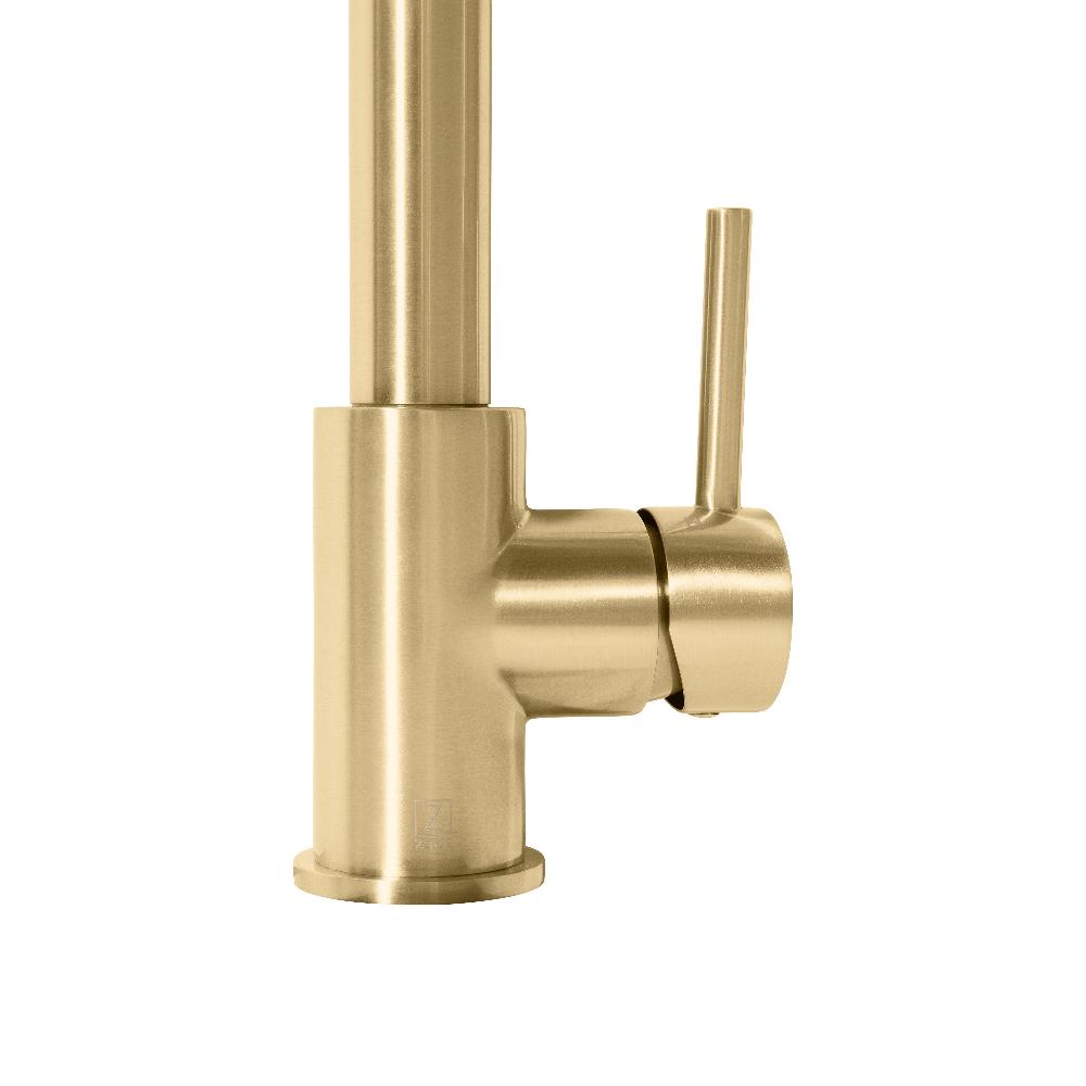 ZLINE Autograph Edition Apollo Pull Down Spring Single Handle Kitchen Faucet in Champagne Bronze (APL-KF-CB)