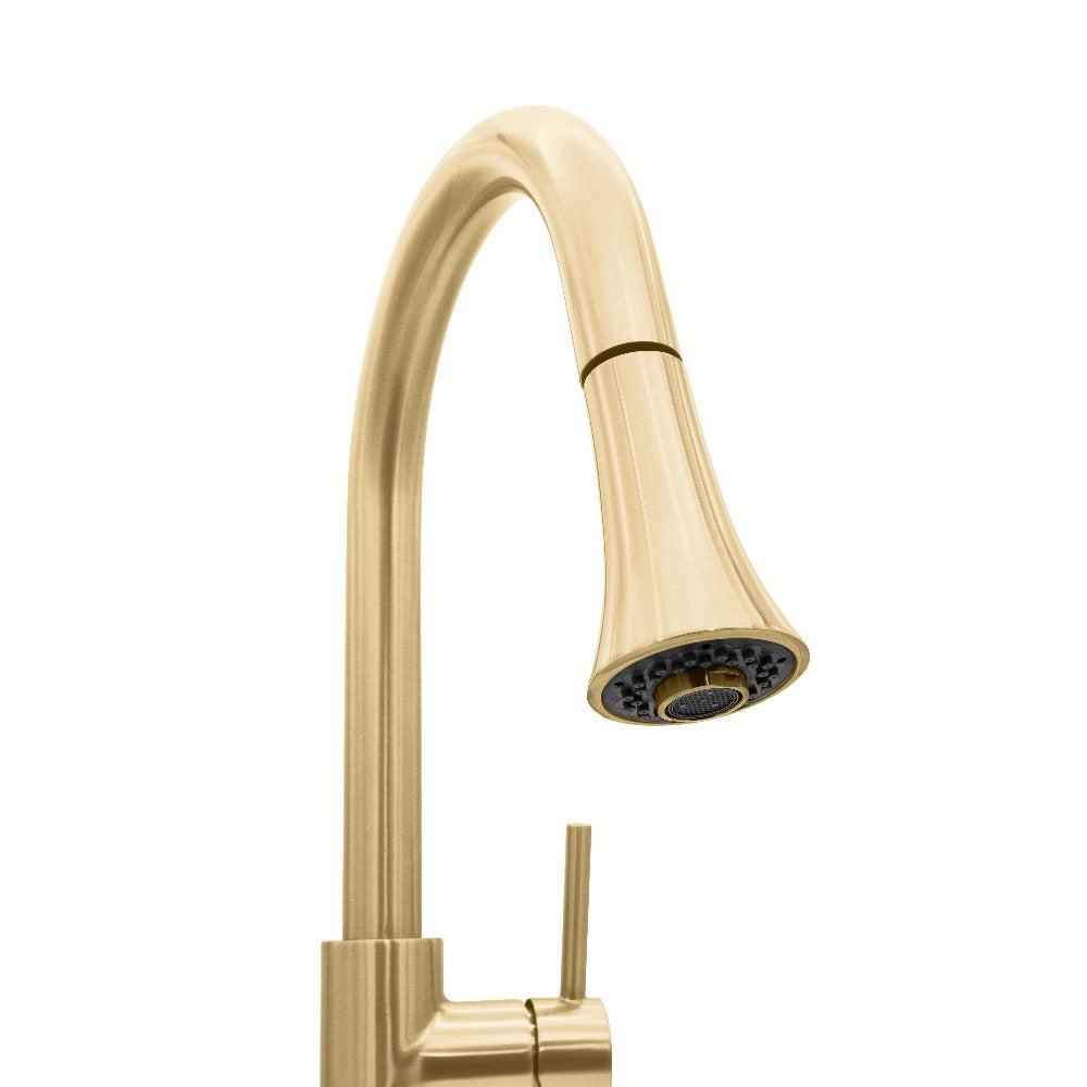 ZLINE Autograph Edition Edison Pull Down Single Handle Kitchen Faucet in Champagne Bronze (EDS-KF-CB)