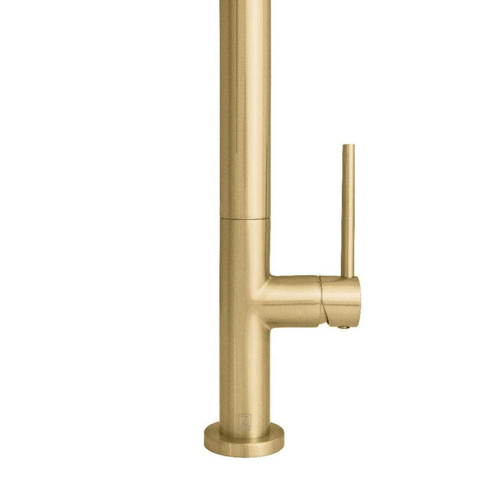 ZLINE Autograph Edition Incline Pull Down Single Handle Kitchen Faucet in Champagne Bronze (INC-KF-CB)