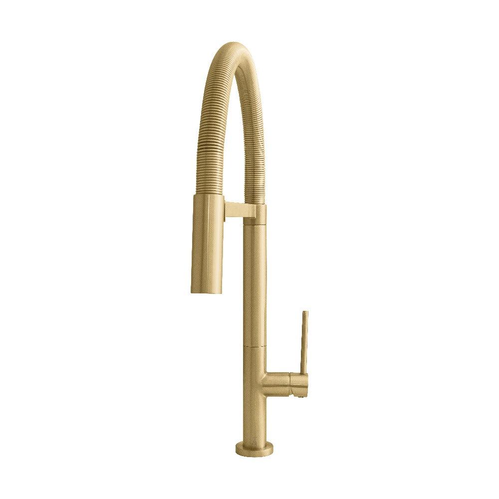 ZLINE Autograph Edition Incline Pull Down Single Handle Kitchen Faucet in Champagne Bronze (INC-KF-CB)