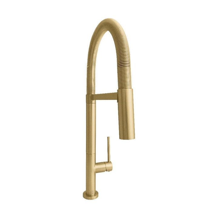 ZLINE Autograph Edition Incline Pull Down Single Handle Kitchen Faucet in Champagne Bronze (INC-KF-CB)