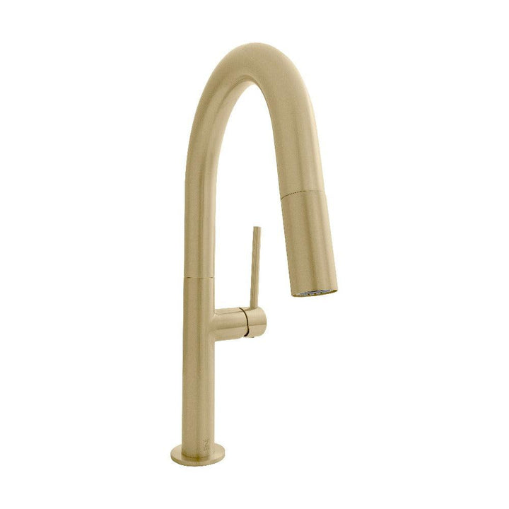 ZLINE Autograph Edition Voltaire Pull Down Single Handle Kitchen Faucet in Champagne Bronze (VLT-KF-CB)