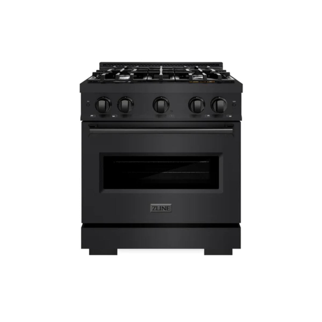 ZLINE Classic Gas Range with Convection Gas Oven in Black Stainless Steel