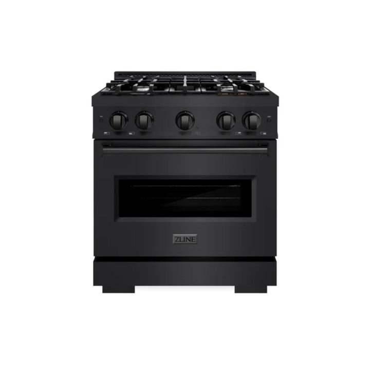 ZLINE Classic Gas Range with Convection Gas Oven in Black Stainless Steel