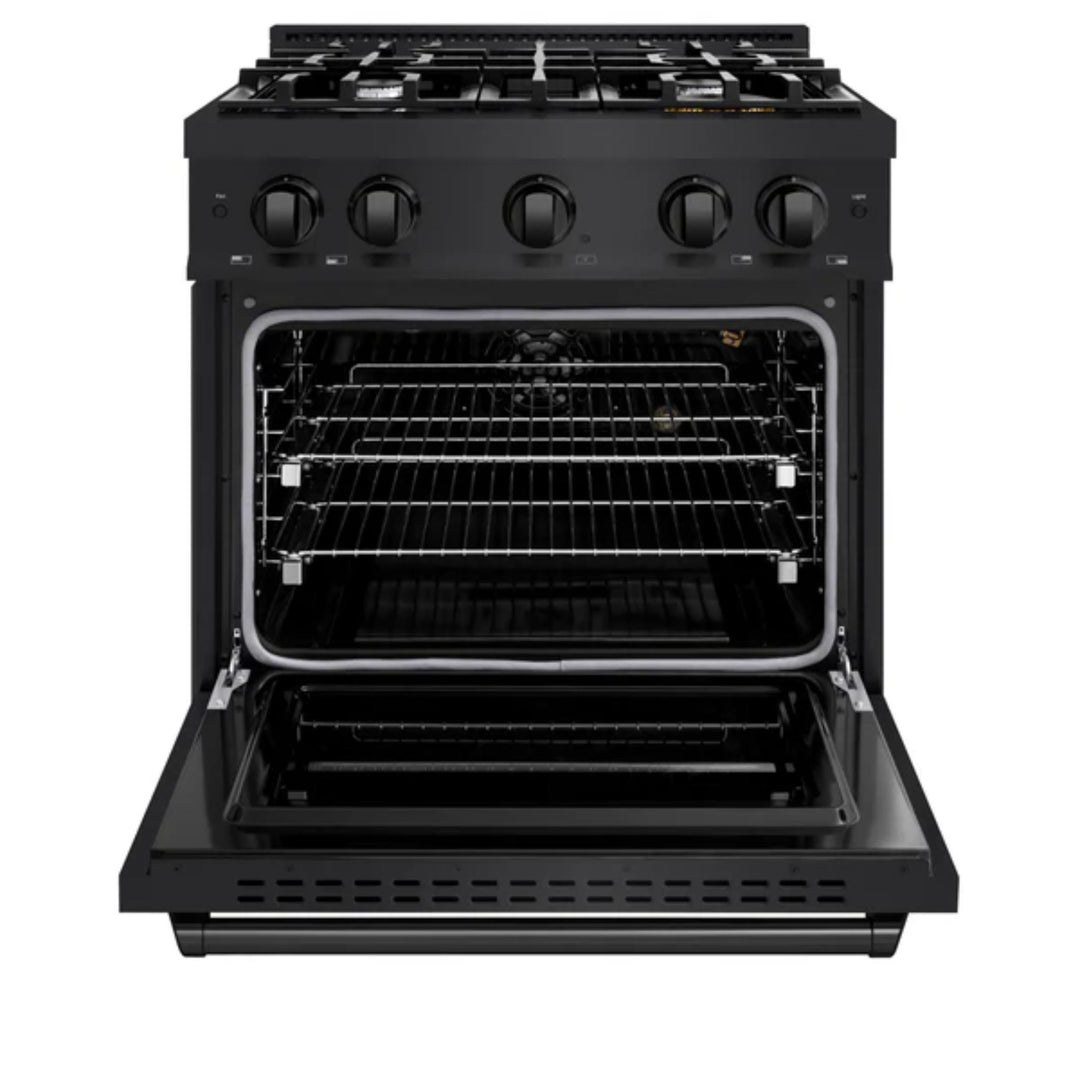 ZLINE Classic Gas Range with Convection Gas Oven in Black Stainless Steel