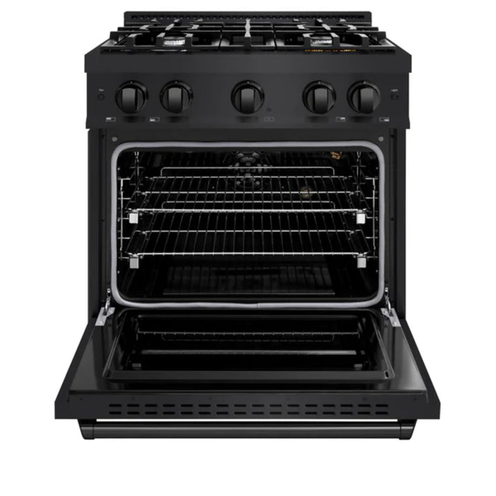 ZLINE Classic Gas Range with Convection Gas Oven in Black Stainless Steel