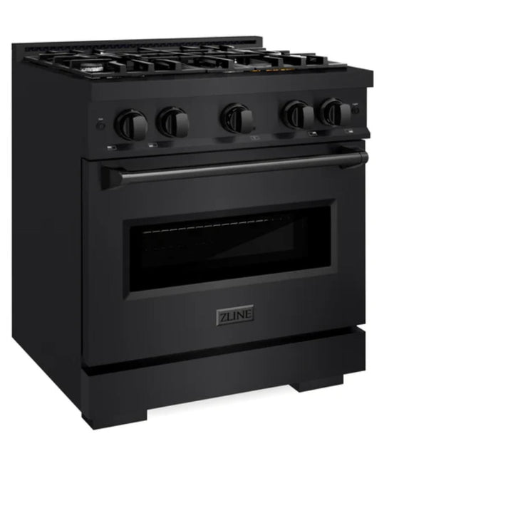 ZLINE Classic Gas Range with Convection Gas Oven in Black Stainless Steel