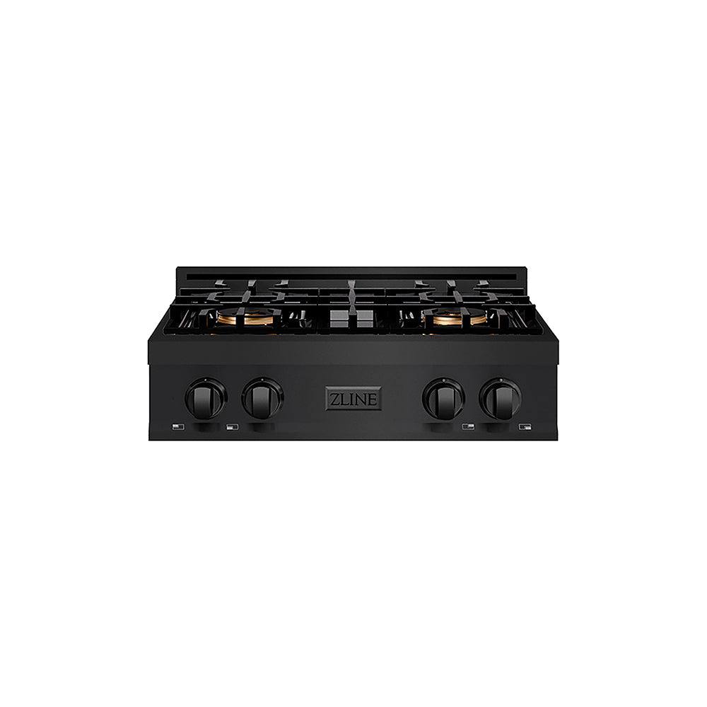 ZLINE 30 in. Classic Gas Rangetop with 4 Burner DuoPro™ Cooktop in Black Stainless Steel, Open Box-Excellent Condition