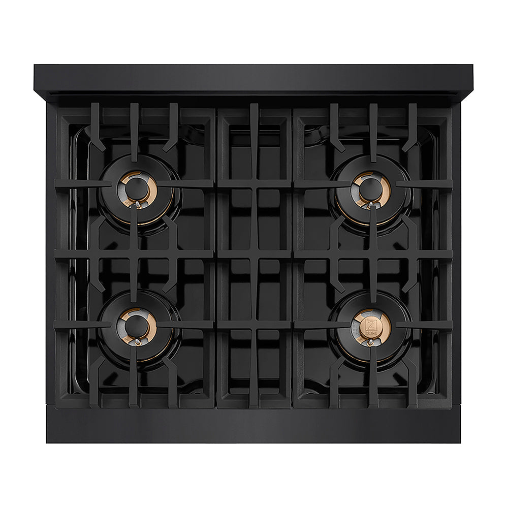 ZLINE 30 in. Classic Gas Rangetop with 4 Burner DuoPro™ Cooktop in Black Stainless Steel, Open Box-Excellent Condition