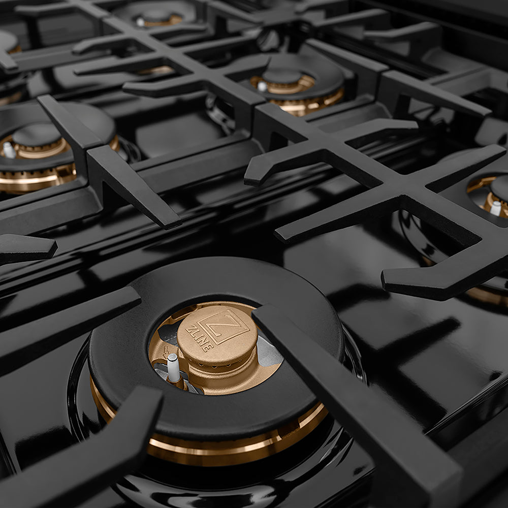 ZLINE 36 in. Classic Gas Rangetop with 6 Burner DuoPro™ Cooktop in Black Stainless Steel, Open Box-Excellent Condition